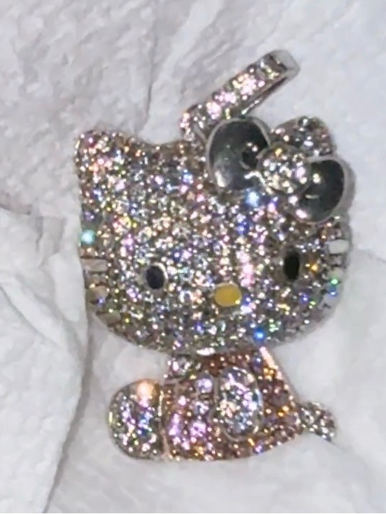 Hello Kitty Jewelry - RARE Diamonique Hello Kitty 35th anniversary pendant ONLY -hard to find 925 cz